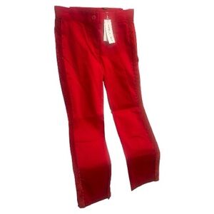 Janie & Jack Red tuxedo pants w/ Velvet accent